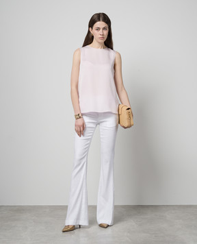 Dondup Білі штани кльош Tina з льоном DP726LS0015DXXX