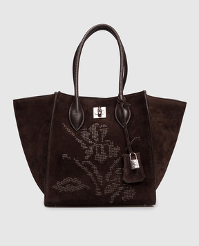 Ermanno Scervino Коричнева замшева сумка-тоут D473S754RDIW