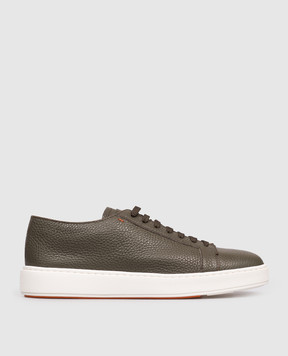 Santoni Зелені шкіряні кеди MBCD21571BARKMMD
