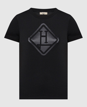 Herno Чорна футболка з принтом логотипа JG000231D52066
