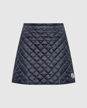 Moncler Синяя стеганная юбка мини с нашивкой логотипа K20932D00014788RA