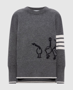 Thom Browne Сірий светр з вовни FKA499AY1029