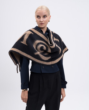 Alexander McQueen Чорний шарф з вовною з логотипом 8357103893Q