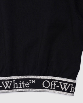 Off-White Детская черная укороченная футболка с логотипом OGAA018C99JER001