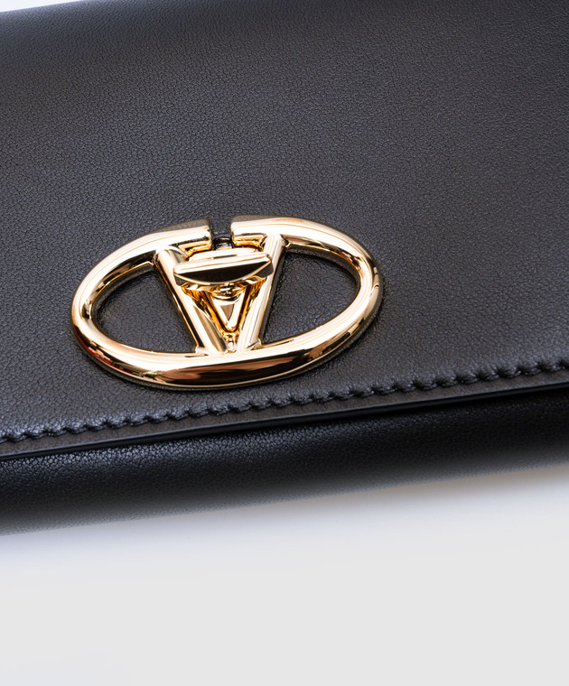 Valentino Чорний шкіряний гаманець з логотипом 5W0P0AD9ZFJ зображення 4