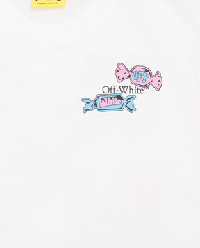 Off-White Детская белая футболка Arrow Lolipop OGAA001S25JER004