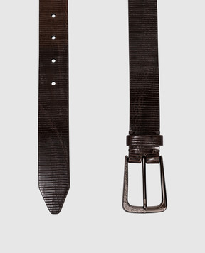 Brunello Cucinelli Коричневий шкіряний глянцевий ремінь M0GUAC33M