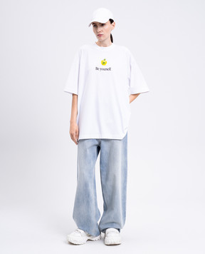 Vetements Біла футболка з принтом UH76TR350Ww