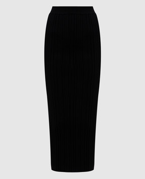 Balmain Черная юбка миди в рубчик DF0LD019KH70