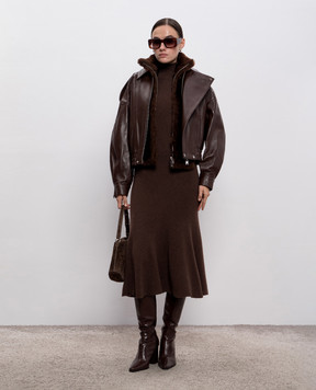 Jacob Lee Коричнева шкіряна куртка WLJ20128AW25BW