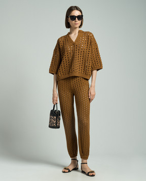 Max Mara Коричневые ажурные джоггеры CECINA CECINA
