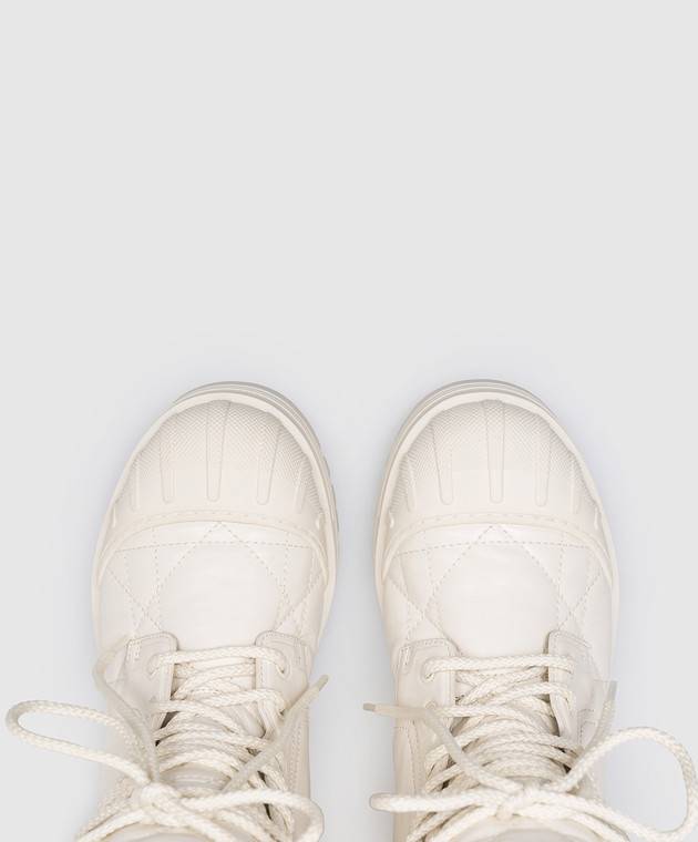 Christian Dior Белые кожаные ботинки с логотипом KCI735CQC изображение 4