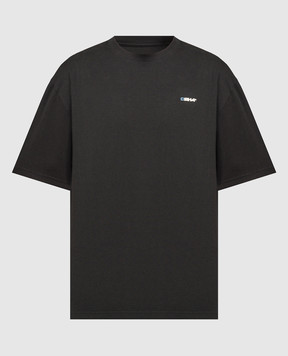 C2H4 Чорна футболка з принтом логотипа R009TE089