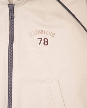 Brunello Cucinelli Детская бежевая спортивная куртка с цепочкой мониль BH827E857C