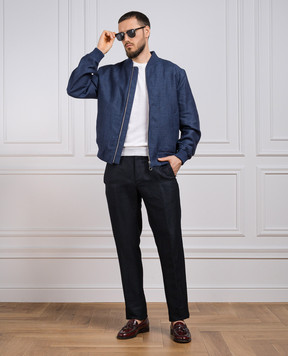 Loro Piana Черные брюки из льна и шелка. FAM8715