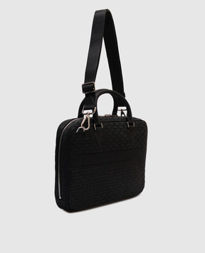 Orciani Черный кожаный портфель Chevrette Woven P00737CHWNER