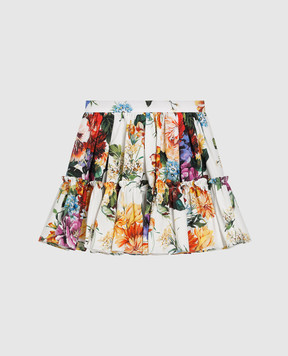 Dolce&Gabbana Детская белая юбка в цветочный принт L54I58HS5TV812