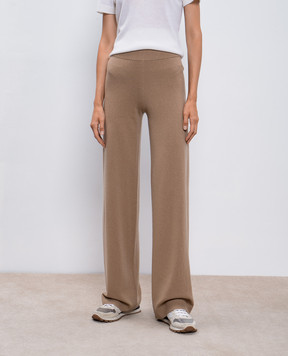 Allude Бежевые спортивные штаны из шерсти и кашемира 24517034