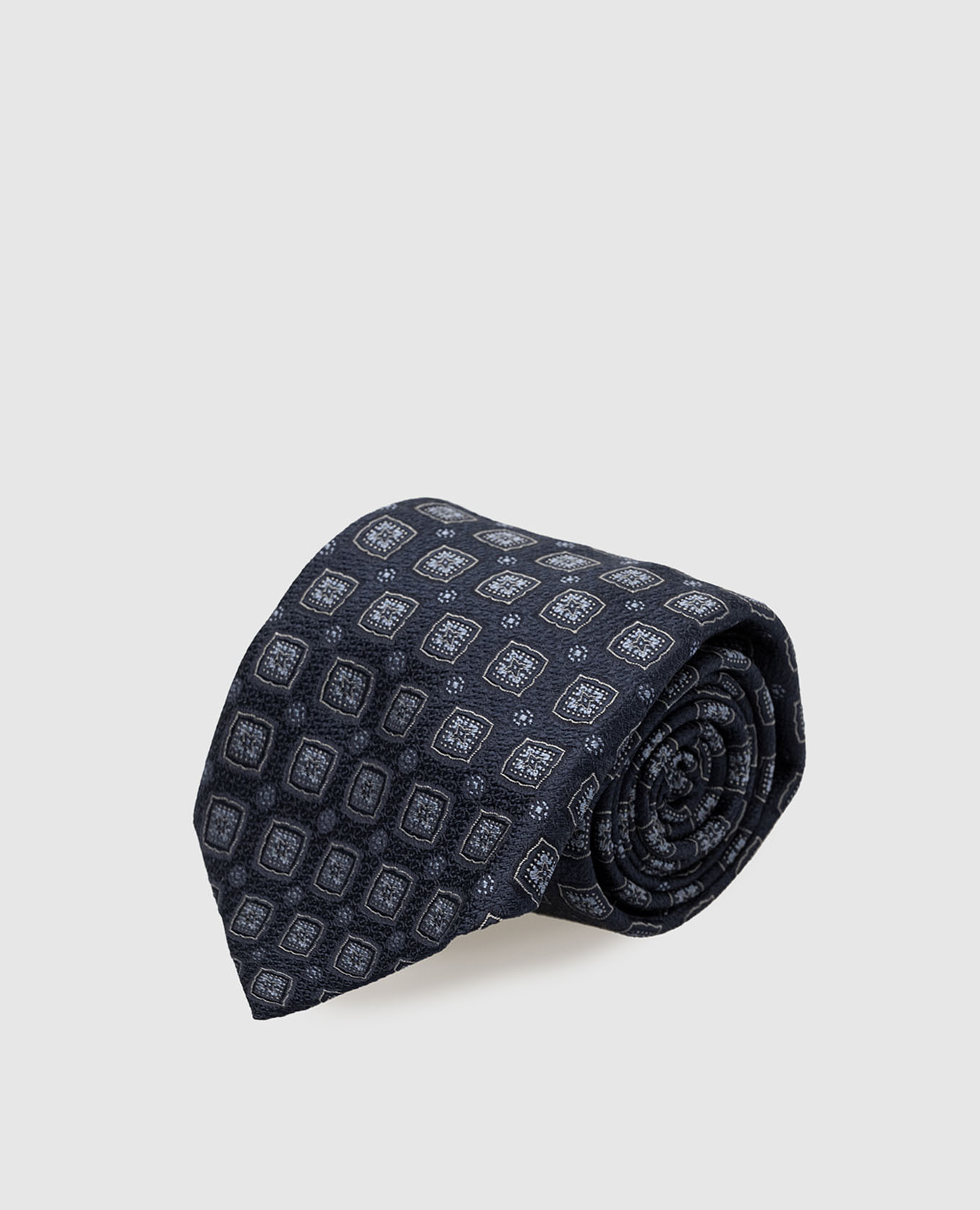 

Синий галстук из шелка Geometric Jacquard, Галстуки