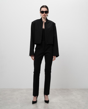 Max Mara Черный топ DYSER из шелка и шерсти DYSER