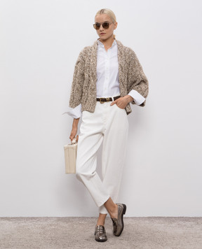 Brunello Cucinelli Білі джинси з патчем логотипа M0H81P4030