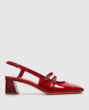 Santoni Красные кожаные лакированные слингбеки WDMN71429HA2TVAA