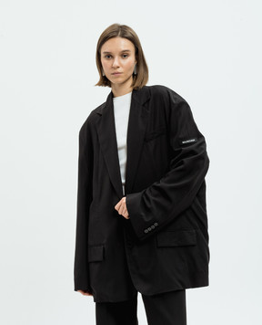 Balenciaga Черный пиджак с патчем логотипа 794436TFO02