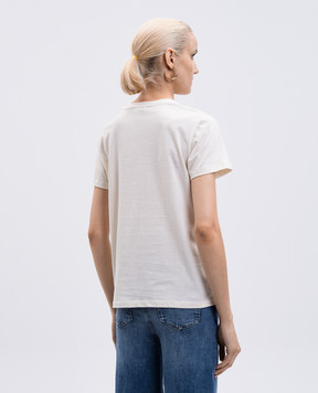 Twinset Бежева футболка з логотипом 252TP2052