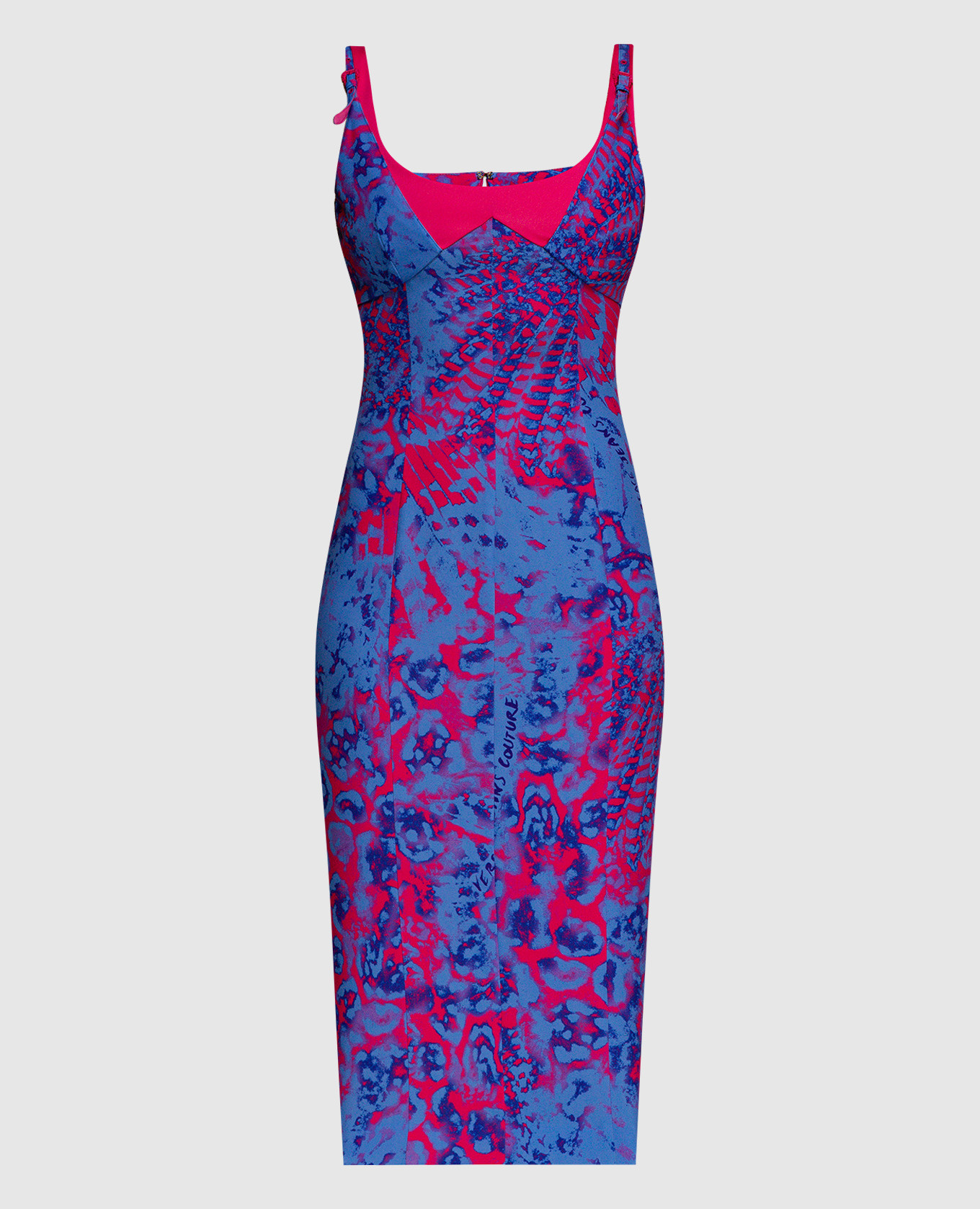 Blue midi dress in Animalier branded print