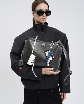 Balenciaga Серая кожаная сумка Rodeo с брелоками 7897722ABV3
