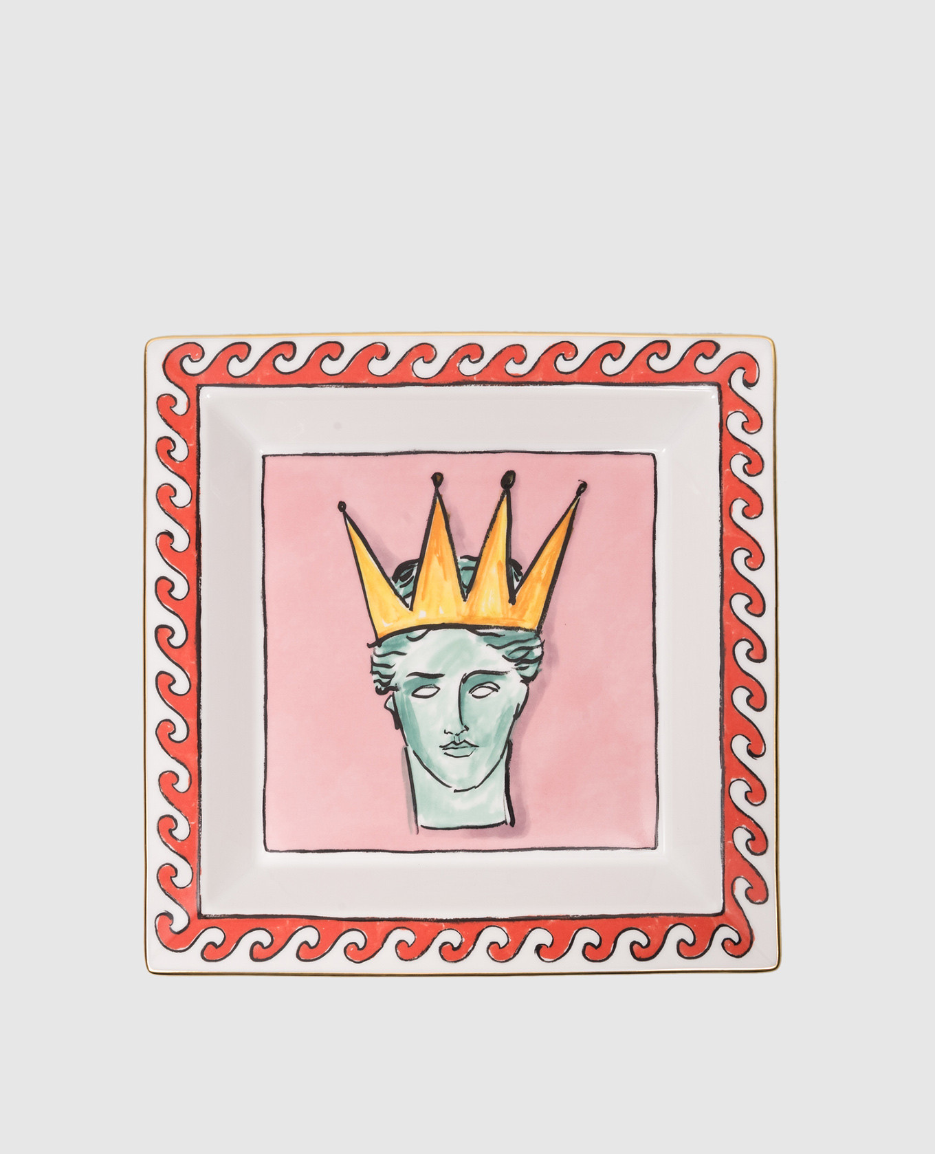 Белая фарфоровая квадратная тарелка Journey of Neptune