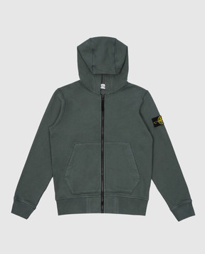 Stone Island Дитяча зелена спортивна куртка зі знімним патчем логотипа 8116607201012