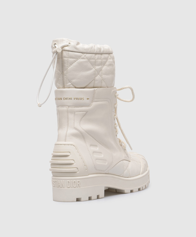 Christian Dior Белые кожаные ботинки с логотипом KCI735CQC изображение 3