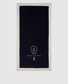 Brunello Cucinelli Синее полотенце с вышивкой логотипа ML925TN67T