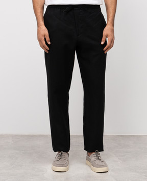 Canali Черные брюки из льна AE04999U7003