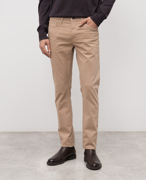 Tom Ford Бежевые джинсы слим с патчем логотипа DPS001DMC087