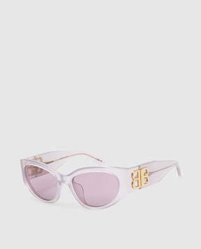 Balenciaga Розовые очки Bossy Round Af с логотипом 773502T0039