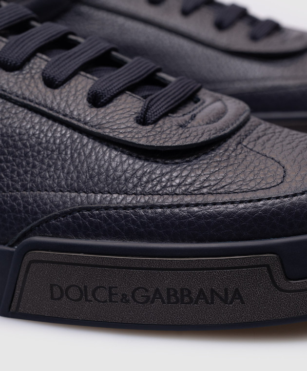 Dolce&Gabbana Синие кожаные кроссовки Portofino Yacht A20190A6A88 изображение 5