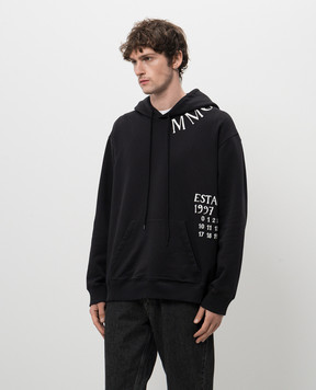 Maison Margiela MM6 Черные худи с контрастным принтом логотипа SH0GU0026M25012