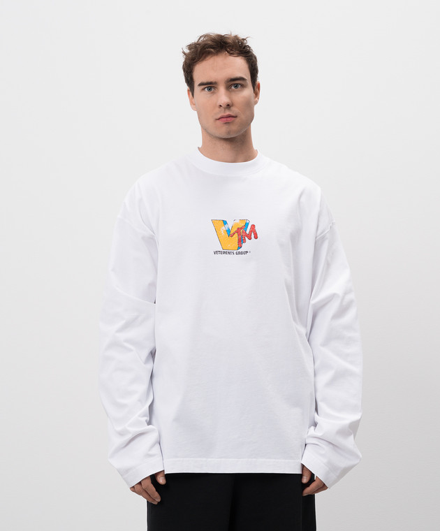Vetements Білий лонгслів з принтом логотипа UA66LS630W зображення 3