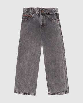 Brunello Cucinelli Дитячі сірі джинси з ланцюжком моніль BH188P644C