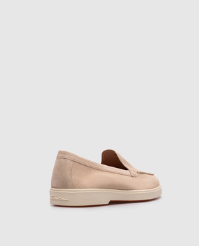 Santoni Бежевые замшевые лоферы WUYA58856TISNPYL