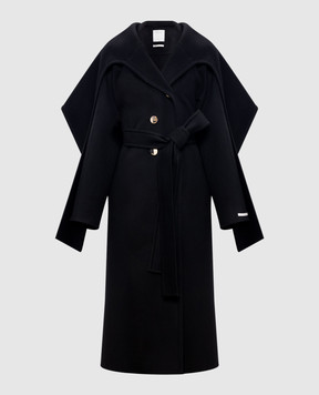 Max Mara Sportmax Черное пальто Baldo из шерсти BALDO