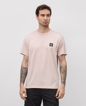 Stone Island Рожева футболка з нашивкою логотипа K1S152100039S0013