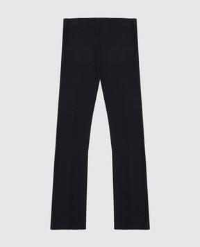 Off-White Детские черные брюки клеш в рубчик с логотипом. OGCA009S25JER001