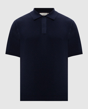 Canali Синее поло в узор MK02267C1068