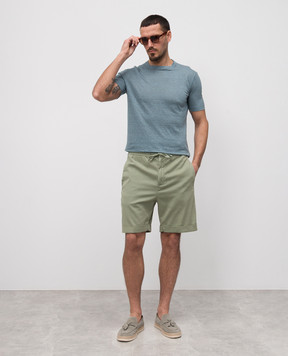 Canali Голубая футболка из льна MJ02244T0869
