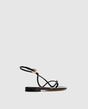 Gianvito Rossi Черные кожаные сандалии Black Mamba G3255705RIC
