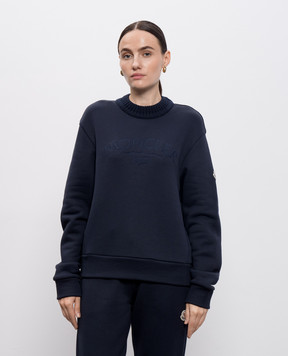 Moncler Синий свитшот с вышивкой логотипа K20938G0000189B0Q