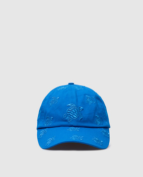 Vilebrequin Синя кепка Turtles All Over з вишивкою логотипа CTLC4493